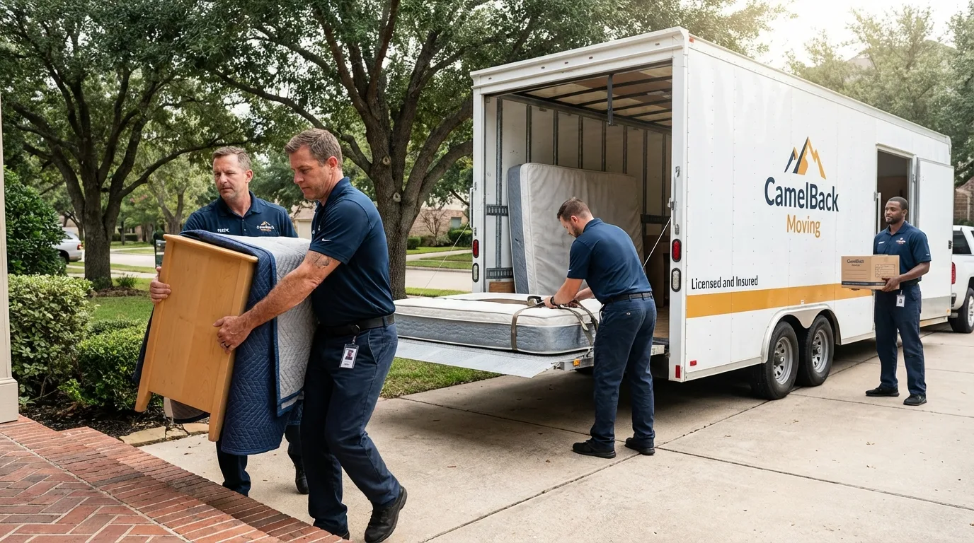 Crew loading residential truck for cross-state move from Prudhoe Bay, AK